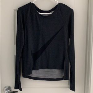 Nike Long Sleeve Charcoal Crop Top - Size S